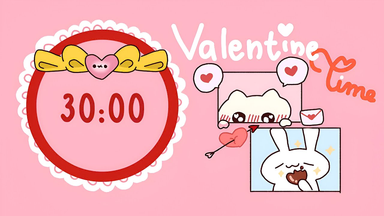 Pomodoro Timer 30/5 | A Sweet Valentine with Shiro 🏹💗 | STUDY WITH ME