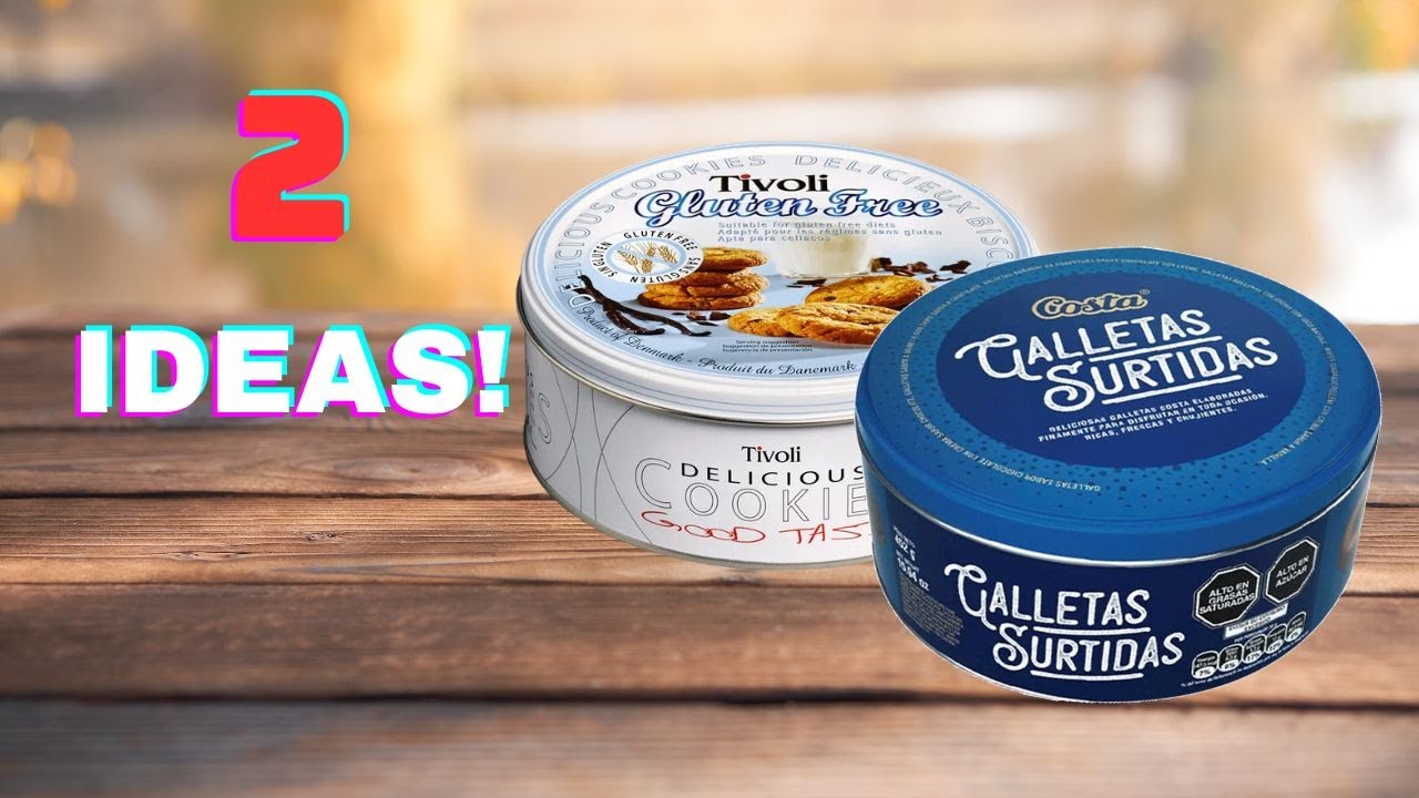 &iexcl;NO LO TIRES!! CONVIERTE TUS CON LATAS DE GALLETA EN UNA HERMOSA DECORACION  ♻️