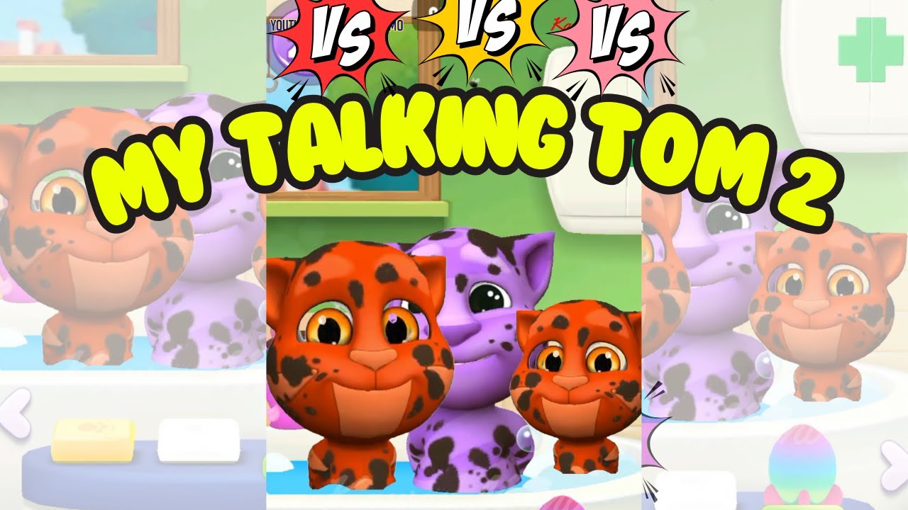 My Talking Tom 2 vs My Talking Tom Full Screen || PURPLE Talking Tom vs RAINBOW Talking Tom