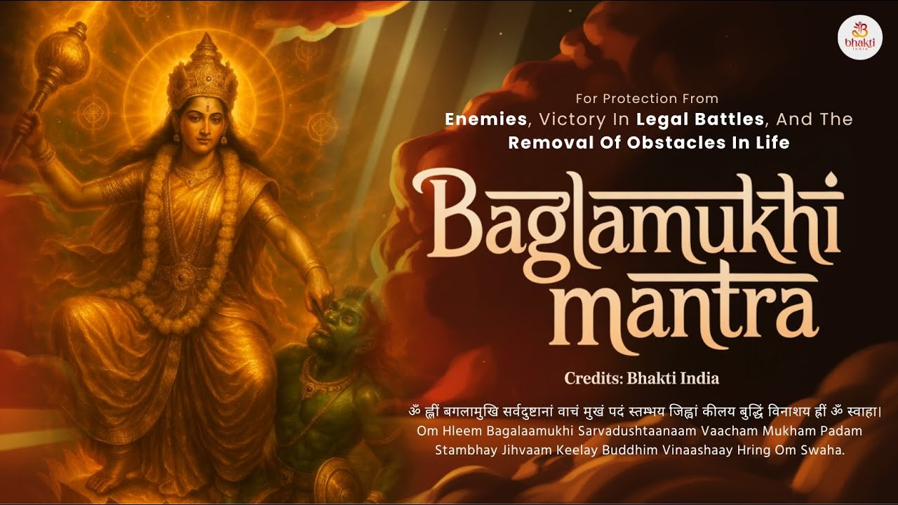 Baglamukhi Mantra | बगलामुखी मंत्र | Baglamukhi Devi Mantra 108 Times | Durga Vedic mantra Chant