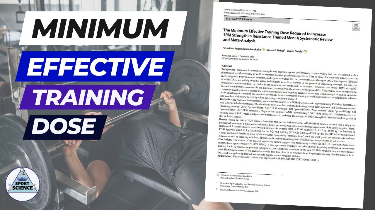 MINIMUM EFFECTIVE TRAINING DOSE TO INCREASE STRENGTH (BY PATROKLOS ANDROULAKIS-KORAKAKIS ET AL.)