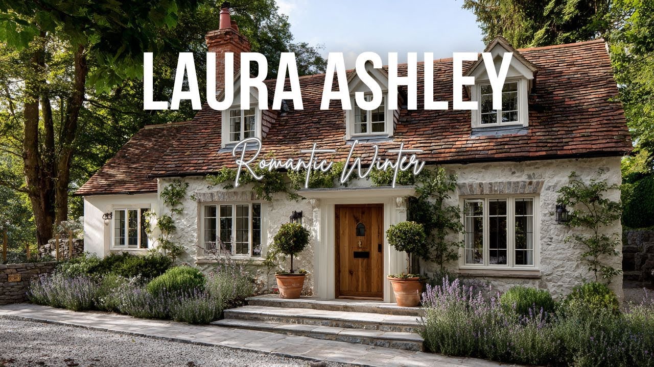 English Cottage Inspired by Laura Ashley and Carey Mulligan Romantic Winter Tranquility