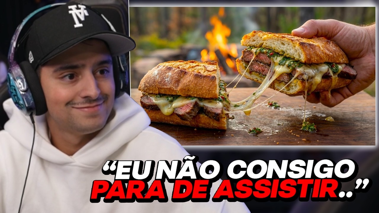 Coringa reagindo Steak na PEDRA com Chimichurri e Queijo Derretido! 🥩🔥 (O Melhor Sanduíche)