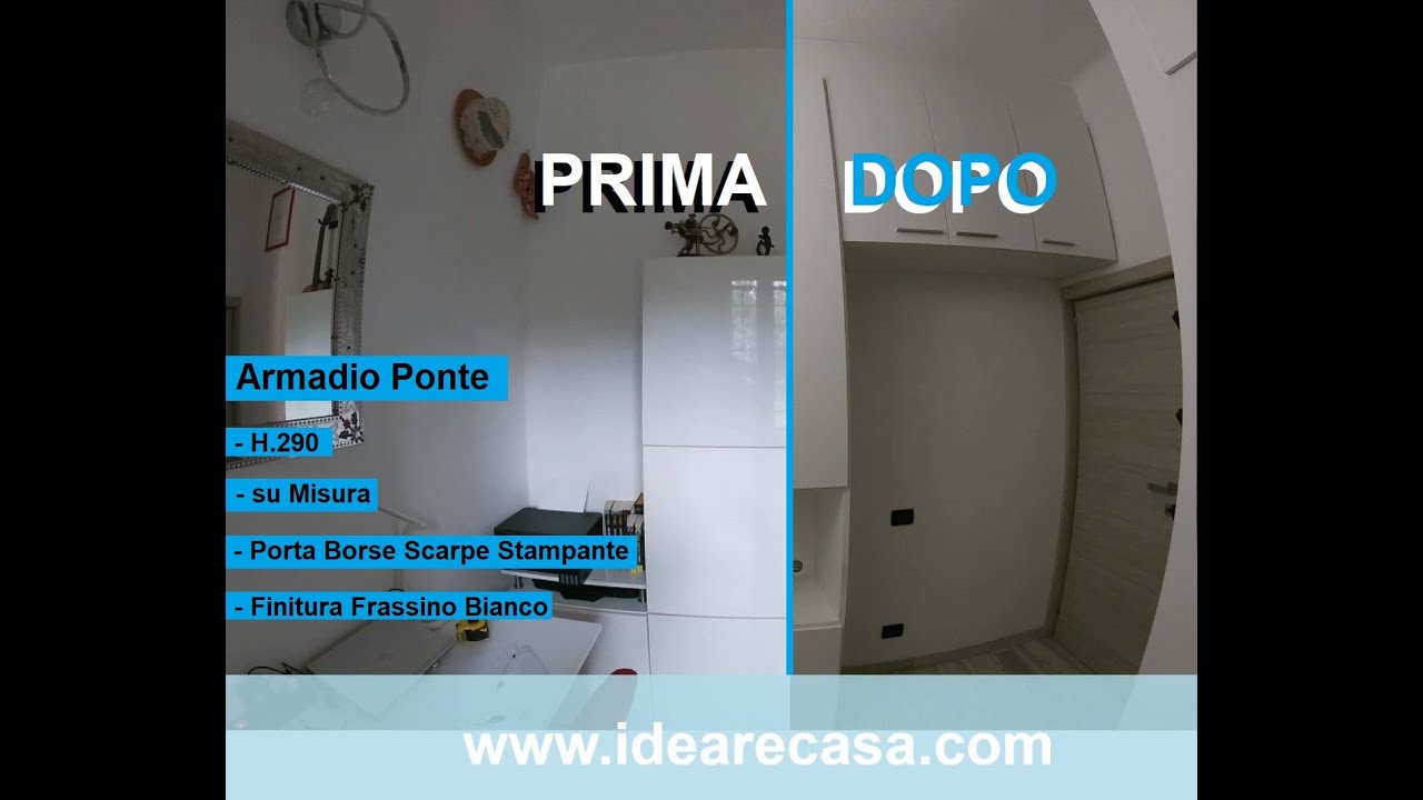 Armadio Ponte H.310 cm. su Misura porta Borse Scarpe Stampante