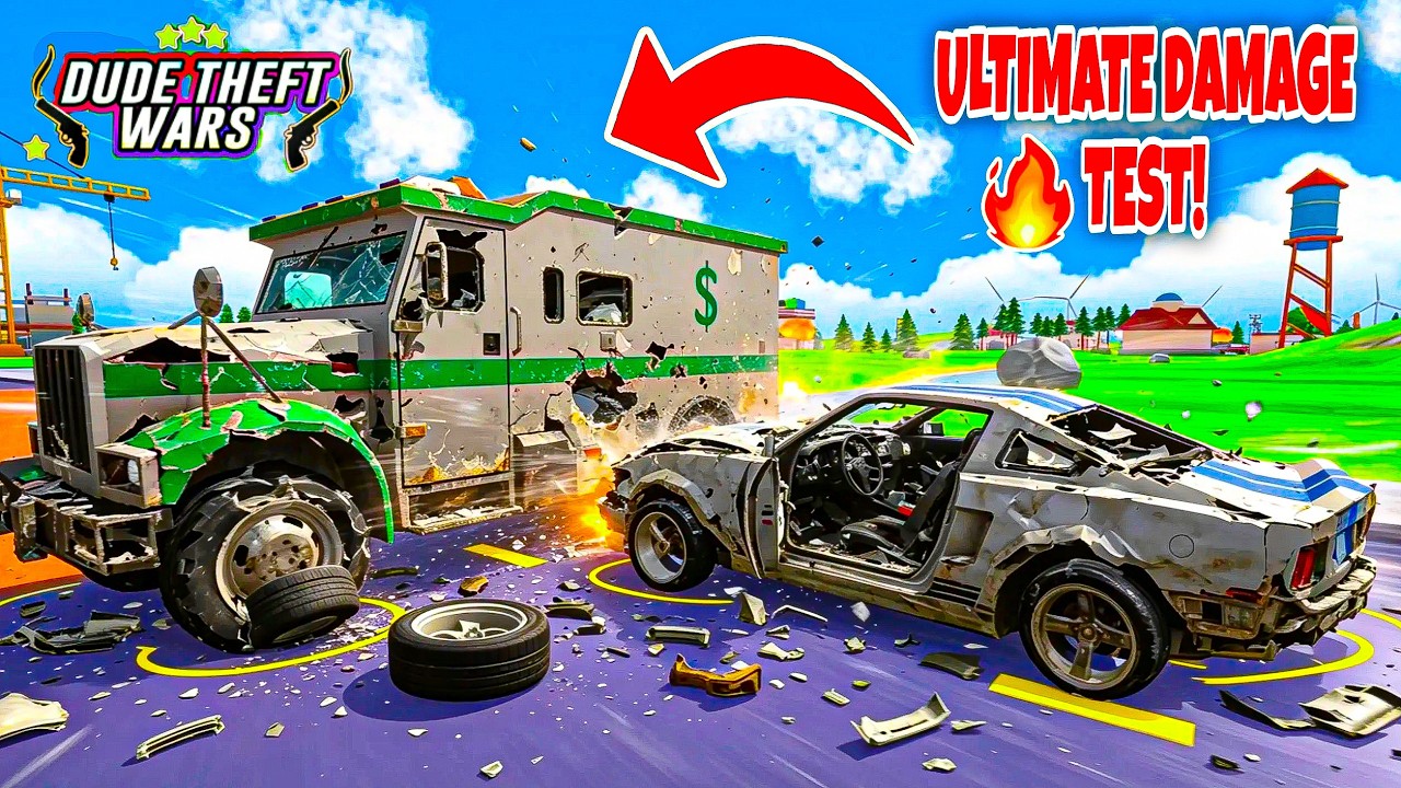 🔥 Level 1 Cars vs Level 3 Cars vs Money Car &ndash; Full Damage Test! | Dude Theft Wars