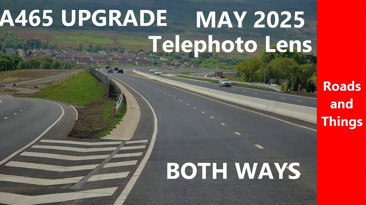 A465 Final Stage Drive – Telephoto View  Hirwaun to Dowlais & Back | UK’s Mega Road Project in 1440p