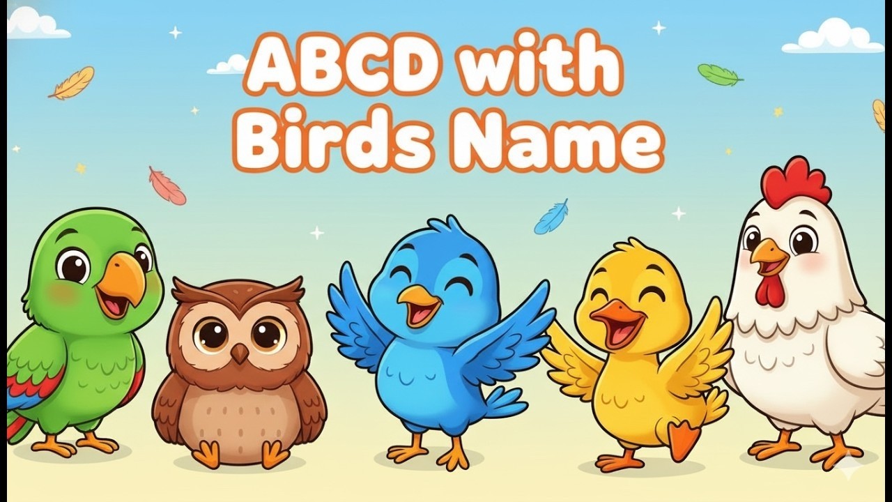 ABCD with Birds Name for Kids | Toddler Learning Video | Guess the Animal | Kids Vocabulary #kids