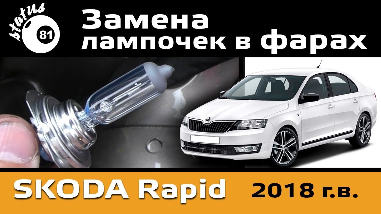 Замена лампочек в фарах Шкода Рапид / Фары Шкода Рапид / Шкода Рапид замена