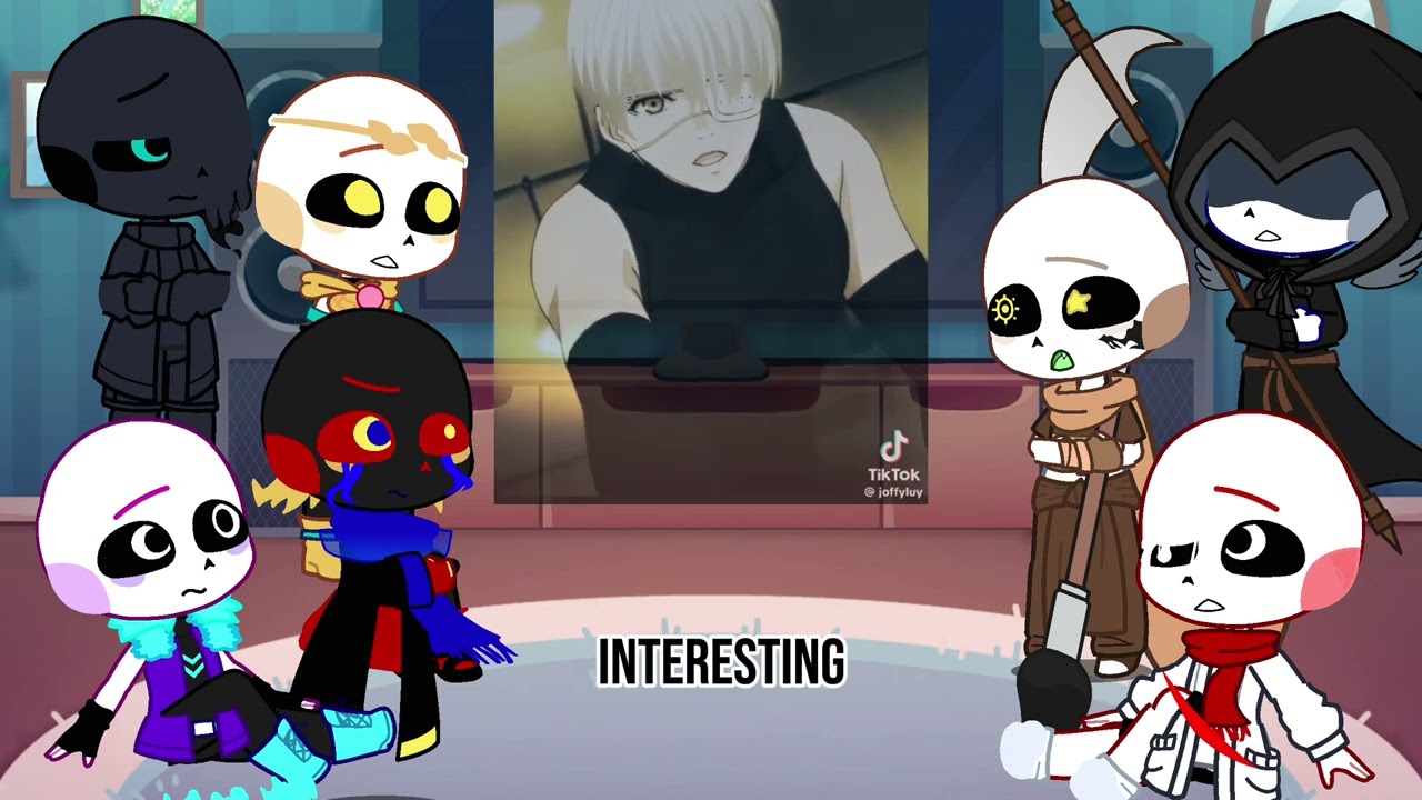 Sans aus react to kaneki | tokyo ghoul | y/n | Gacha life 2