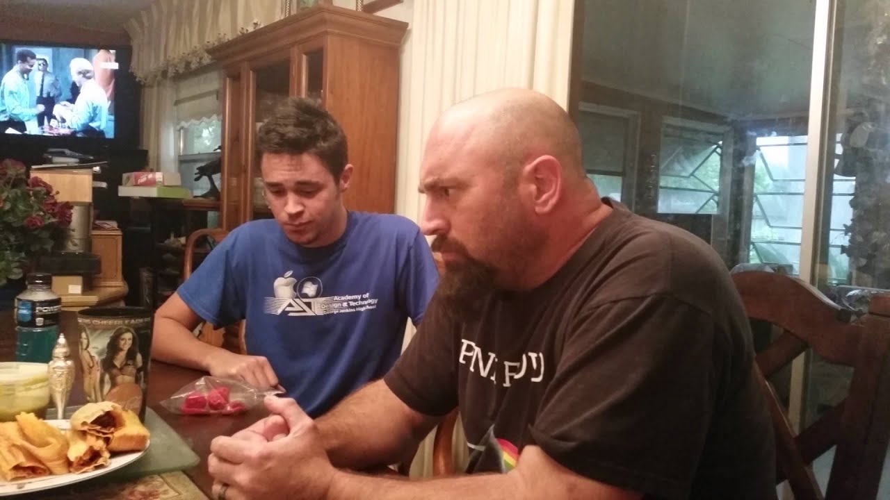 Dad and son eat trinidad scorpion pepper