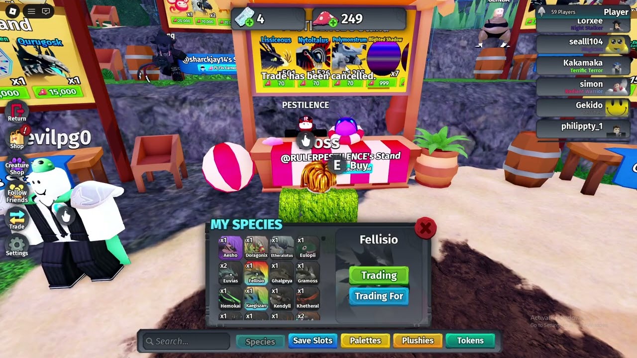 trading fellisio in cos