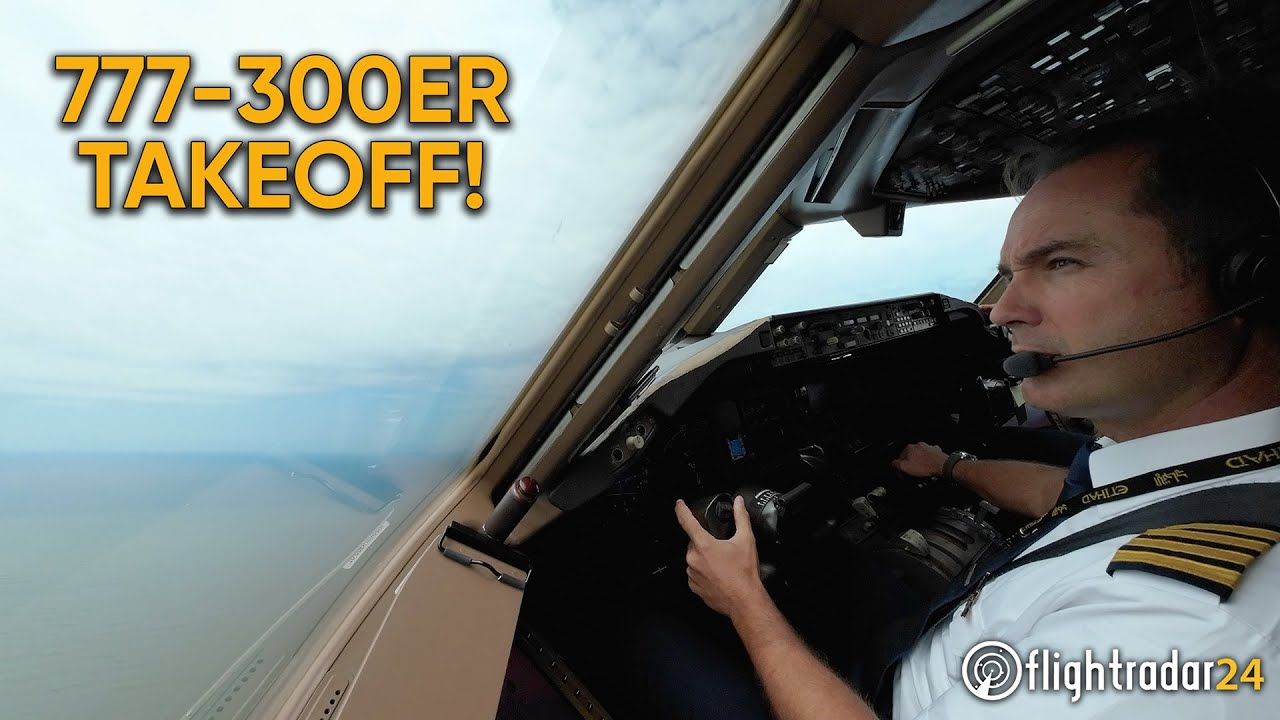 777 takeoff POWER from the cockpit (with climbout!)