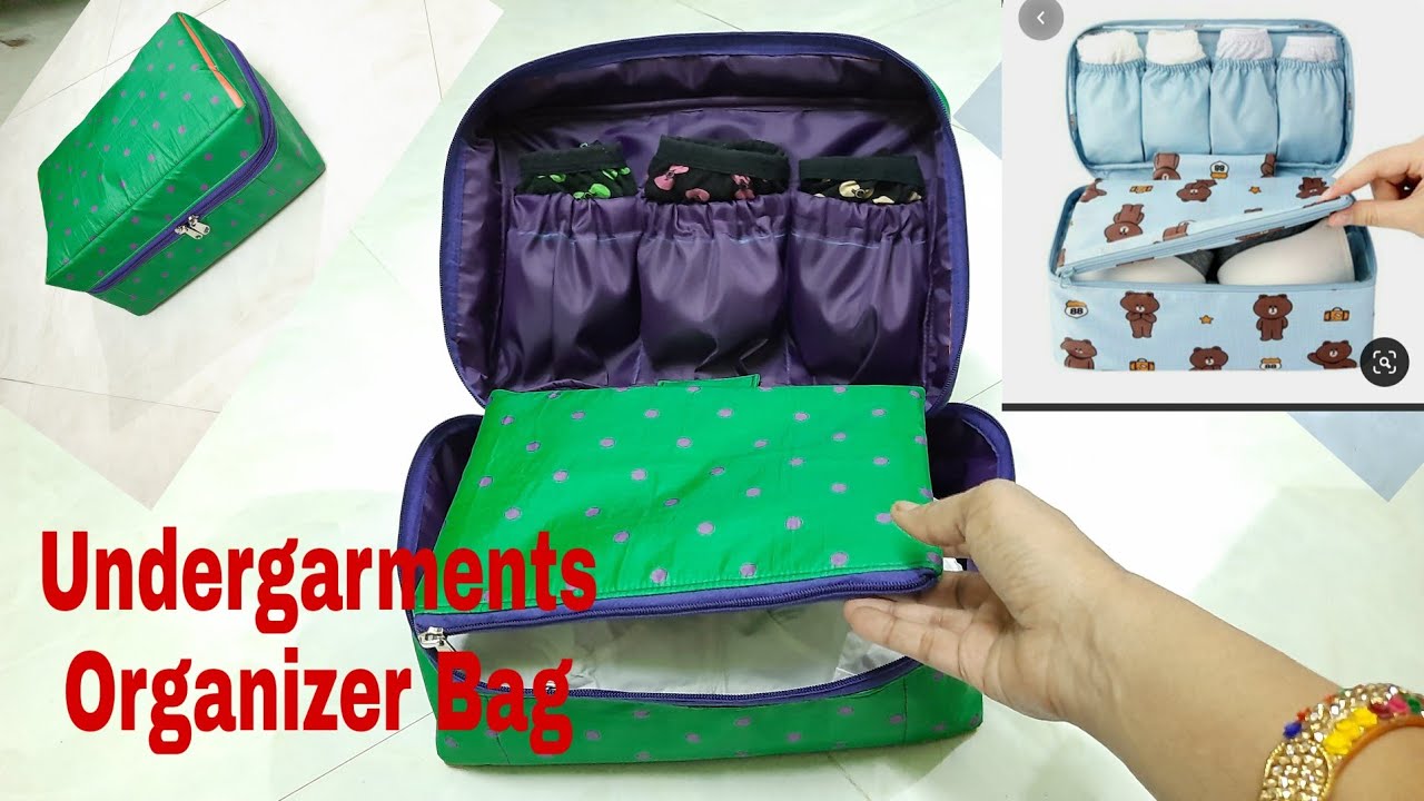 DIY: Undergarments Organizer Bag, Travel Organizer Bag From Old Febric Tutorial By Anamika Mishra...