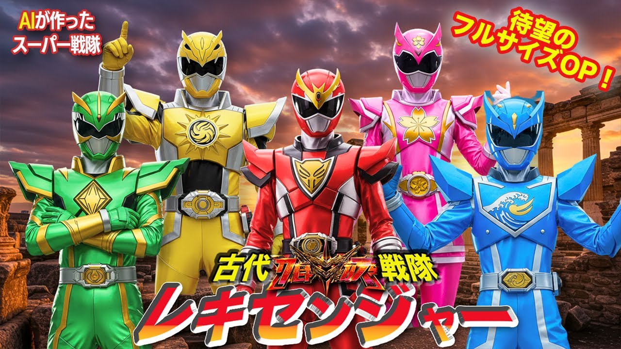 【Full】【AIが作った架空スーパー戦隊】古代戦隊レキセンジャーOP「眠れる伝説が呼び覚ます鼓動」SPレコーディングVer.