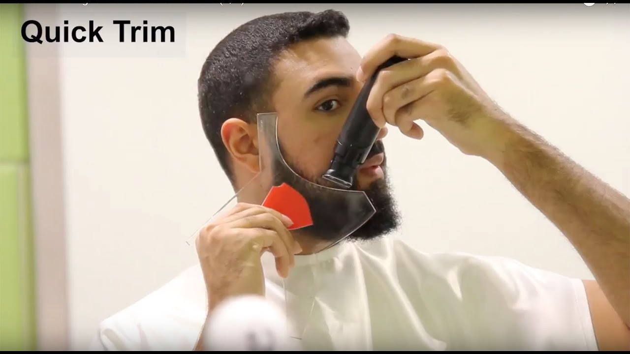 Beard trimming: cheek line and neckline_Aberlite ClearShaper Beard Shaping Tool  (1/2)