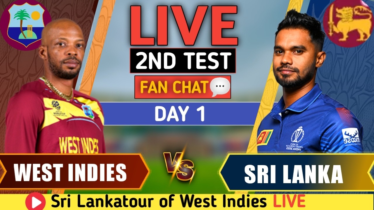 SL vs WI Live 🔴 |  Sri Lanka vs West Indies 2nd Test Match Live Commentary & Scorecard | Today