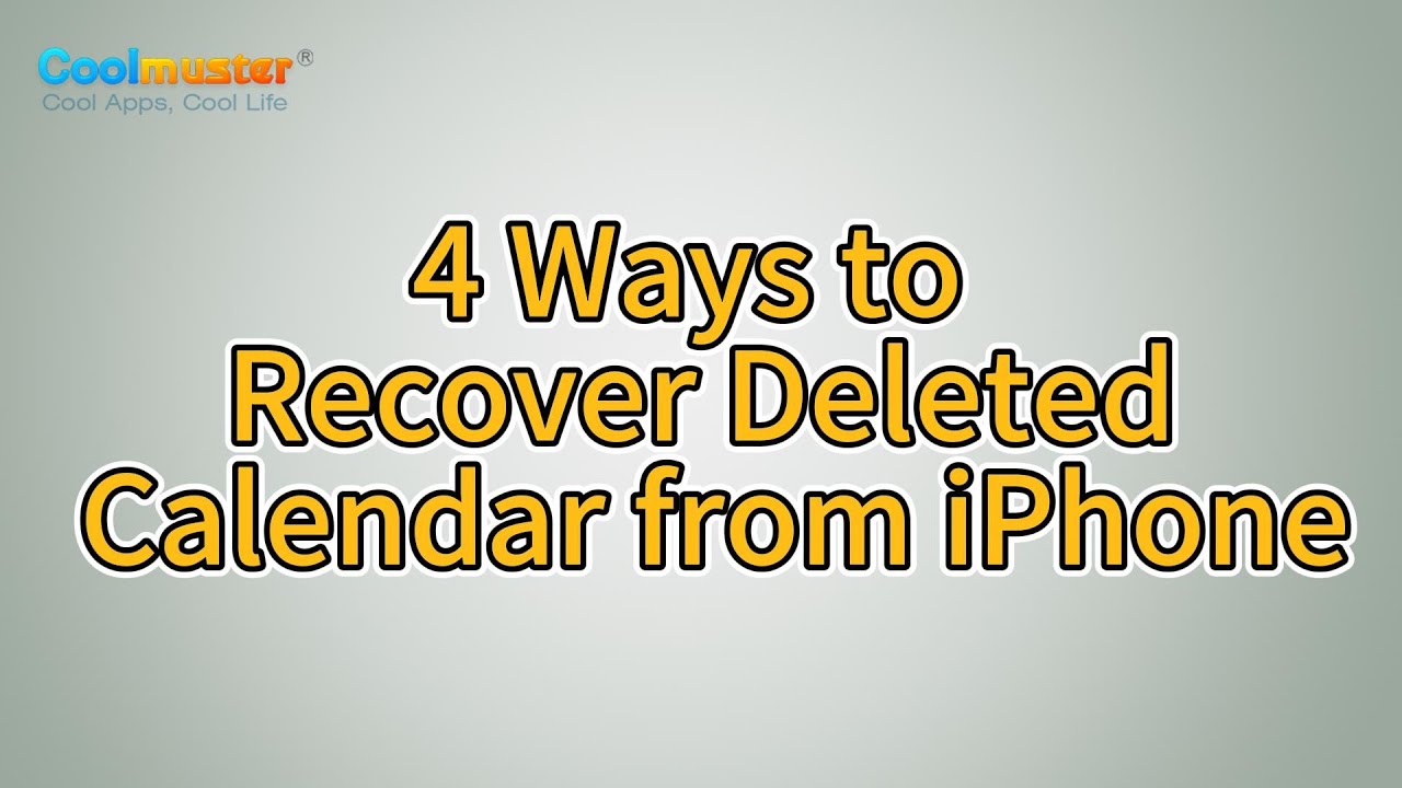 How to Recover Deleted Calendar from iPhone? [Solved]