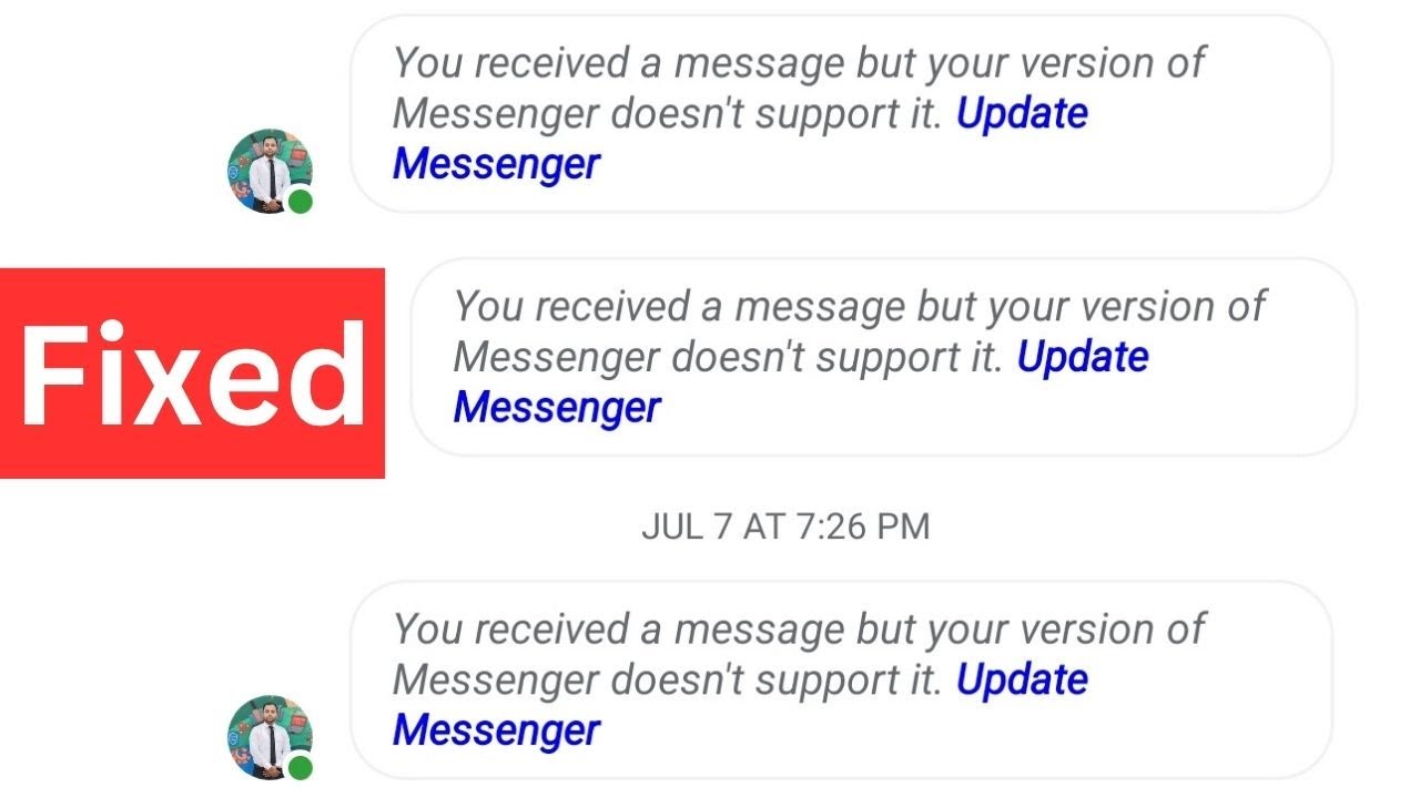 Вы получили сообщение, но ваша версия Messenger его не поддерживает. Обновите Messenger.