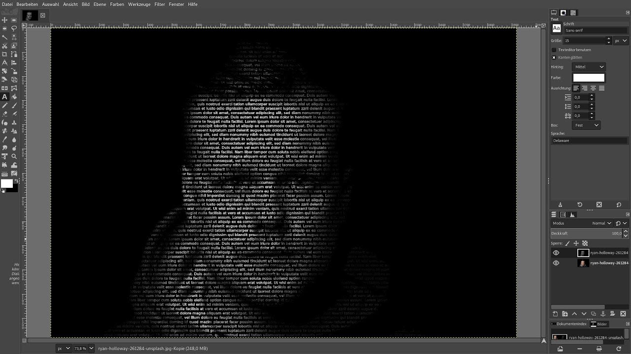 Gimp 2.10: Text Portrait