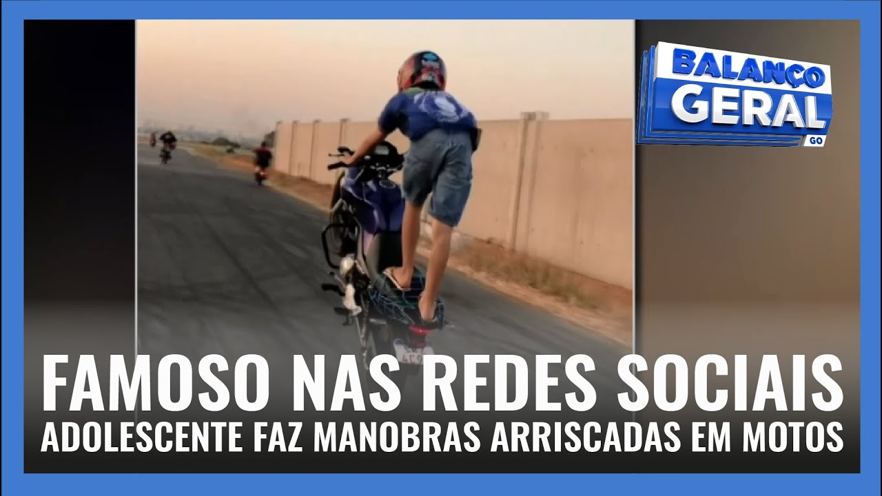 FAMOSO NAS REDES SOCIAIS: ADOLESCENTE FAZ MANOBRAS ARRISCADAS EM MOTOS