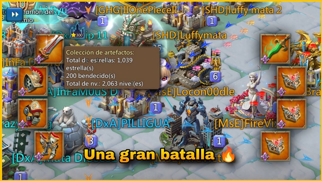 Lords Mobile - Rally Trap de [DxA] en acción contra gremio que usa BOT de spam