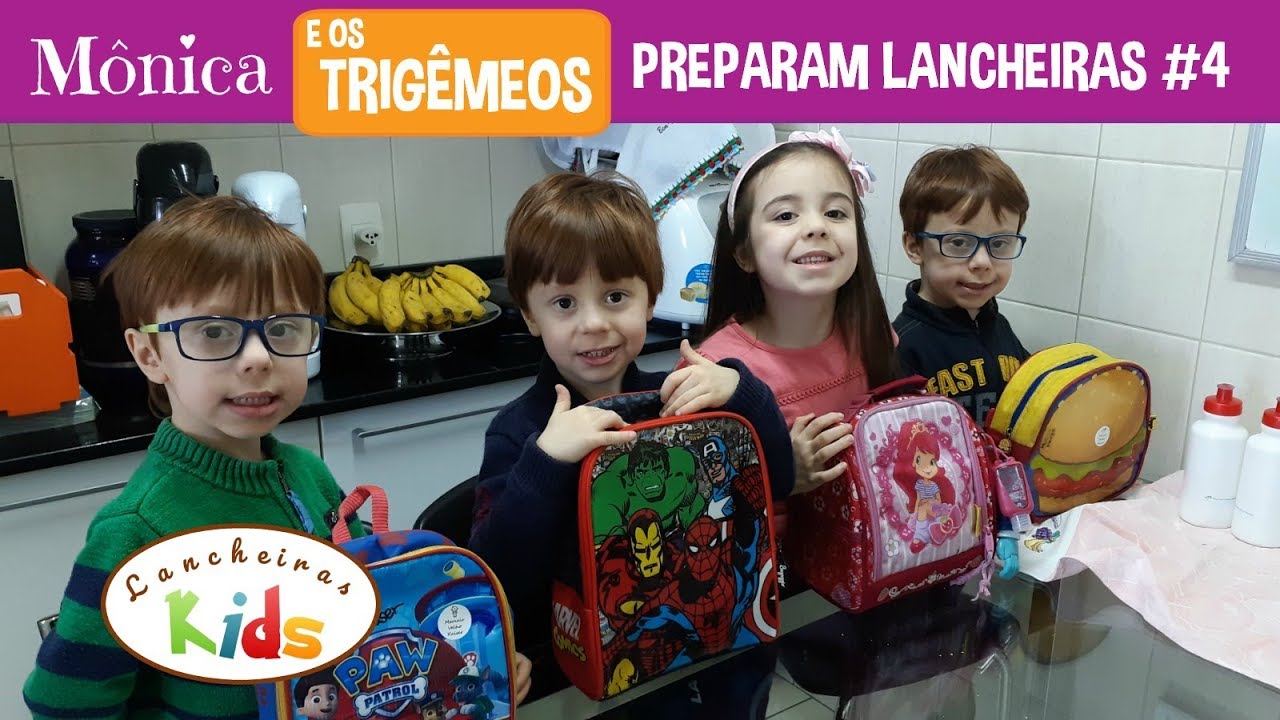 Mônica e trigêmeos preparam lancheiras #4 - ft gêmeos | Os Trigêmeos da Michele