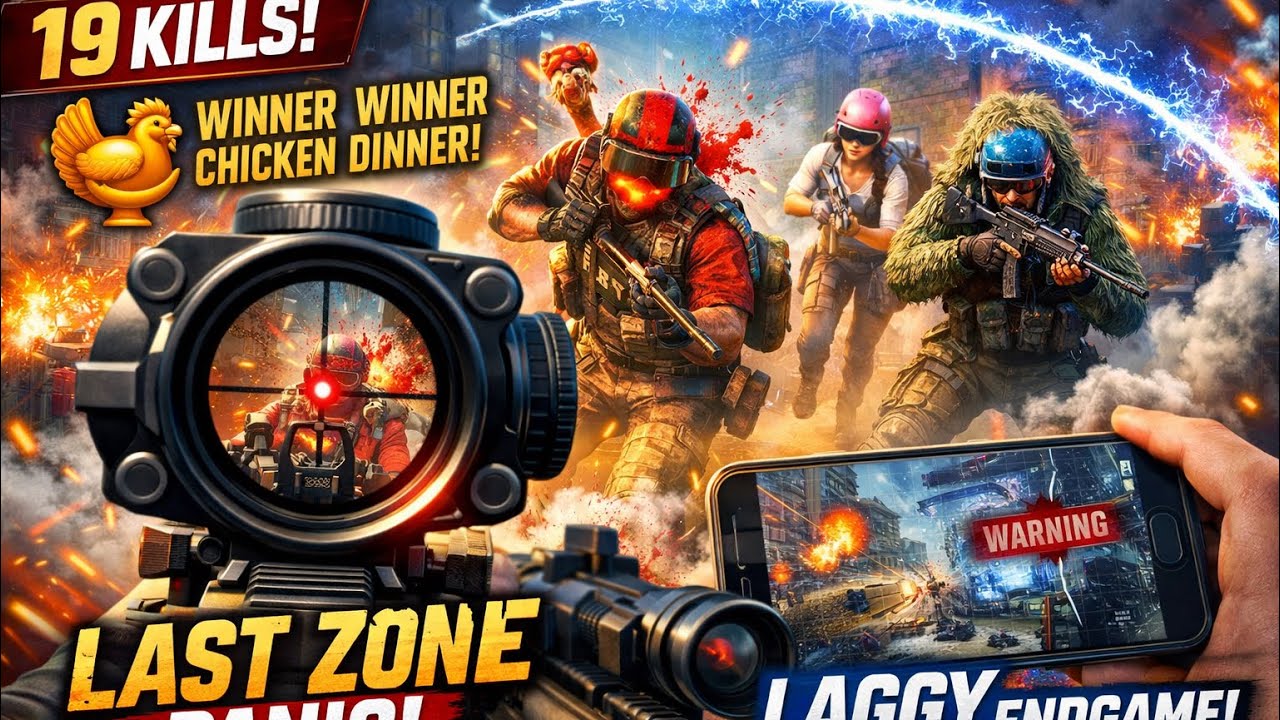 19 KILLS LAST ZONE PANIC 😱 | Phone Lag but CHICKEN DINNER 🐔🔥