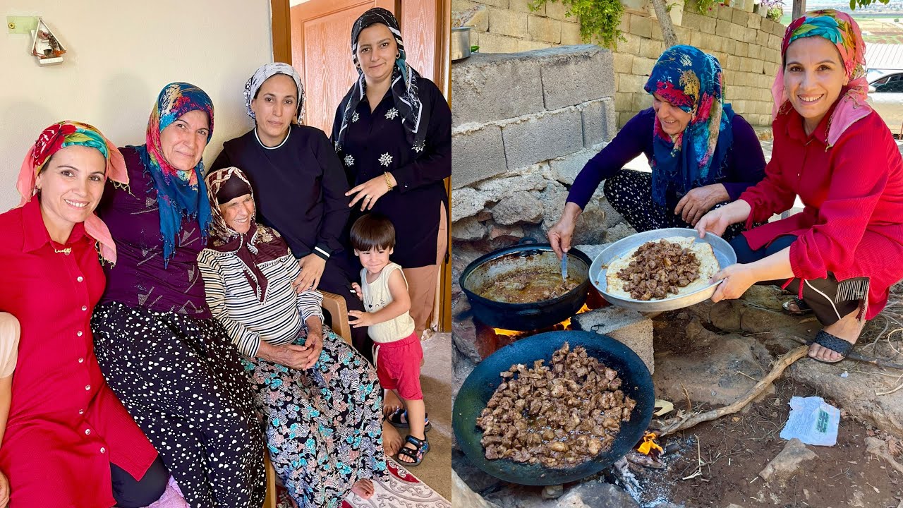 NENEM'İN KÖY EVİ YEMEK DAVETİ 😍 EN LEZZETLİ SACDA KUZU ETİ | GELİN EVİ ÇEHİZ EŞYALARI GELDİ EV TURU