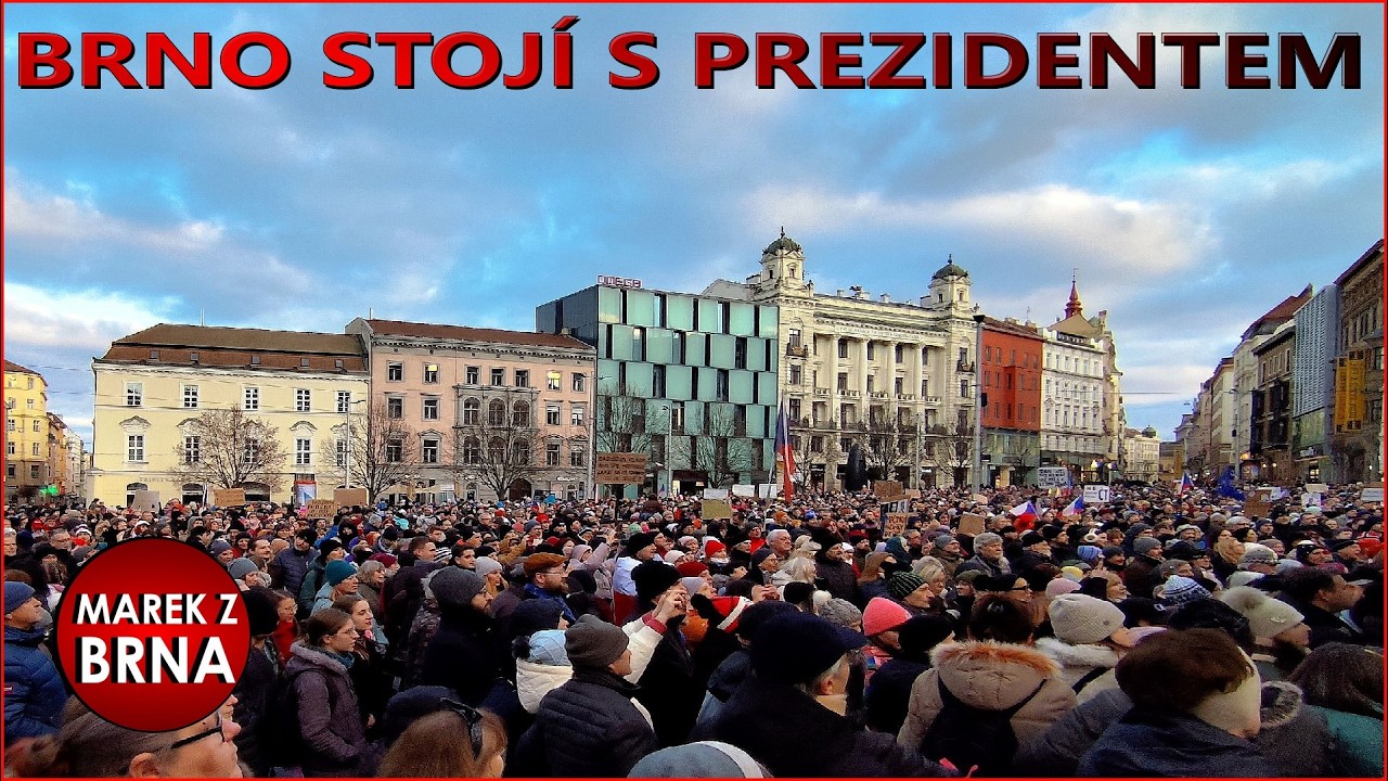 Tisíce lidí přišly podpořit prezidenta  a zpívají boží mlýny Brno 2026