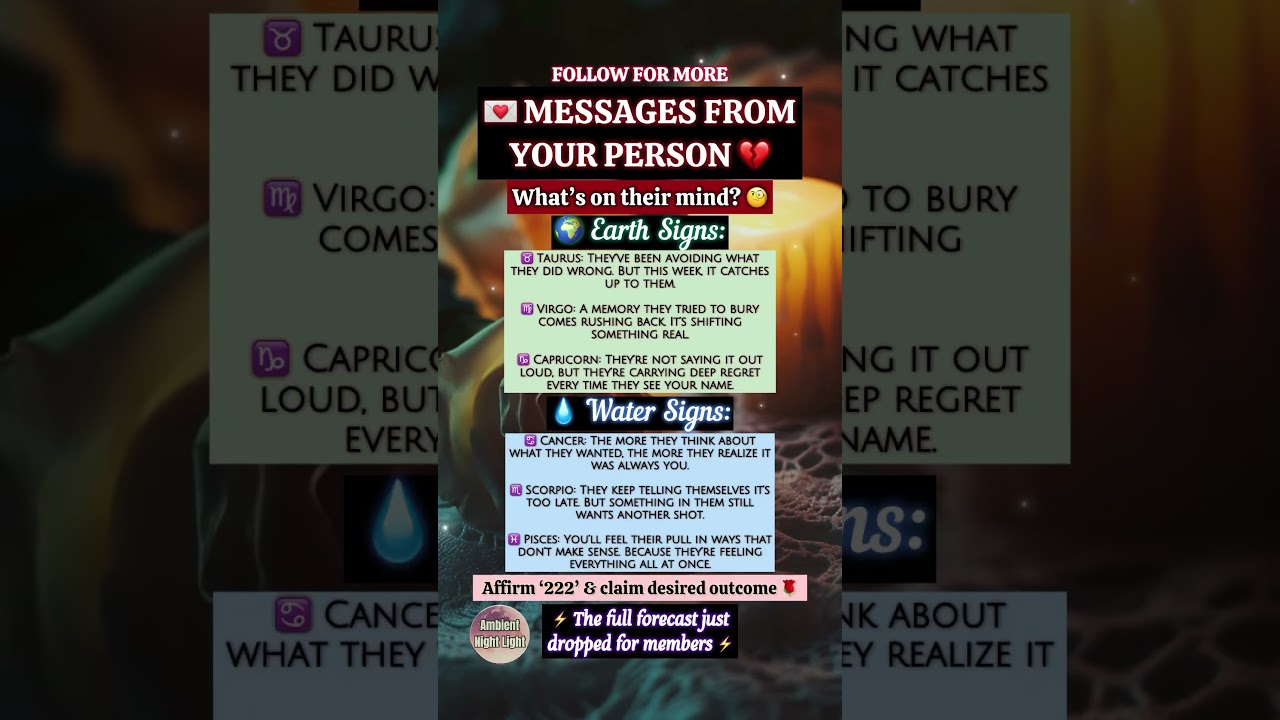 💌 Messages from Your Person 💞EARTH & WATER SIGNS 💧🌍 #channeledmessages