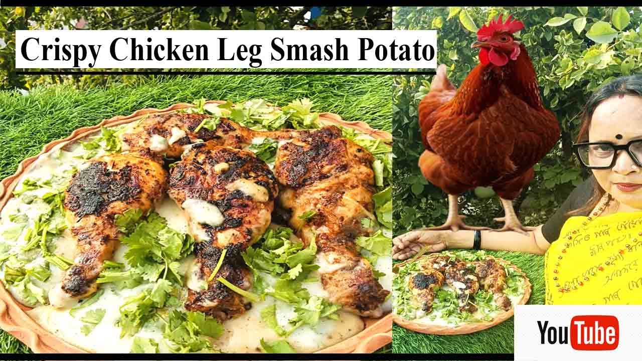 Crispy Chicken Leg Smash Potatoes Recipe / Easy & Delicious 😋 Dinner Idea
