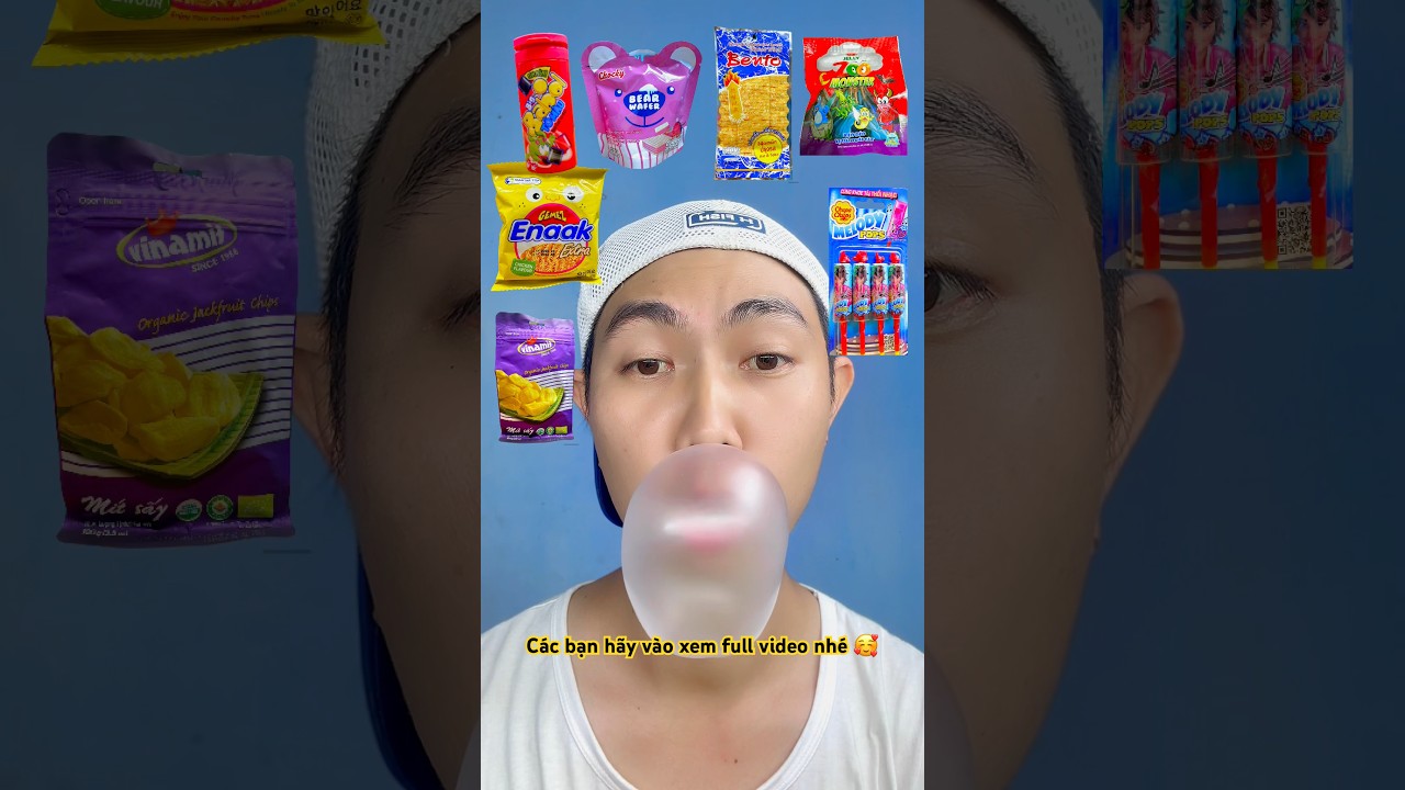 🍭🎈😋Kẹo Thổi Bong B&oacute;ng Si&ecirc;u To #foodblogger #keo #anuong #shortvideo #กินตามอิโมจิ #trendingshorts
