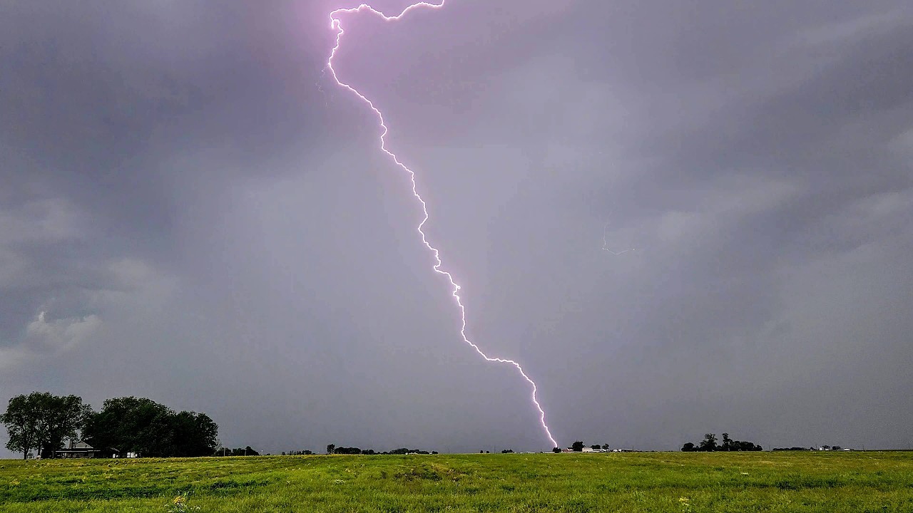 Close Lightning Barrage in High Precip Supercell