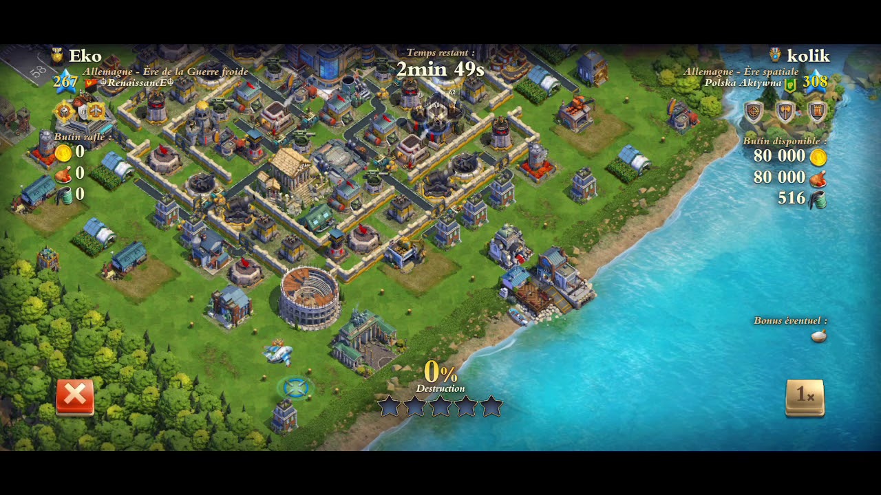 DomiNations WW attack « EKO » vs « KOLIK » lvl 308 (3D full SH) POLSKA AKTYWNA