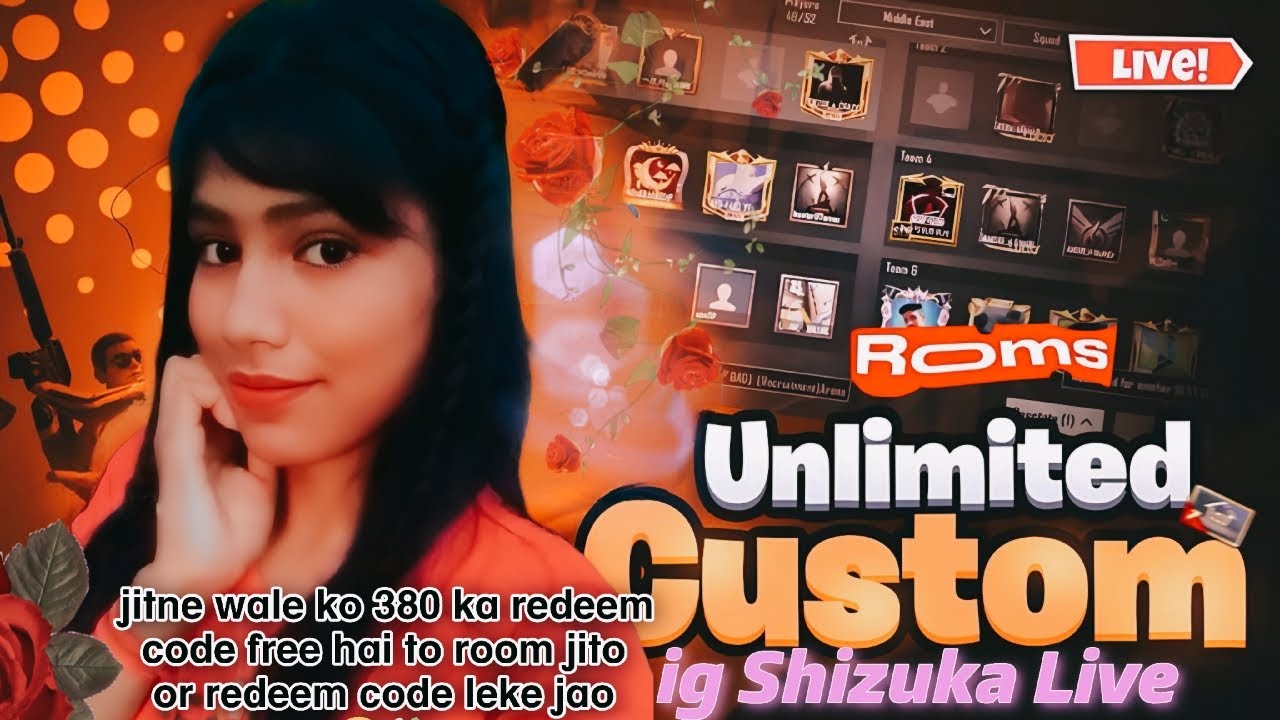 ig Shizuka Live 🎮 BGMI fun & crazy Moments ! custom +Classic fun play ▶️ with time' code!