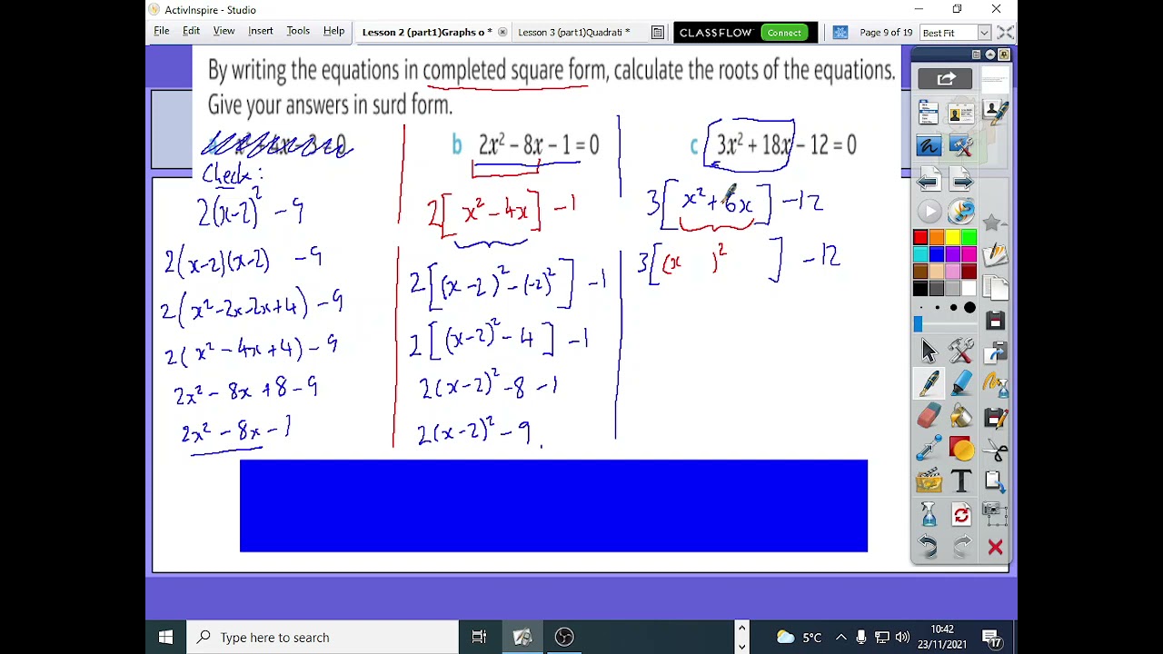 GCSE Maths Complete the square3