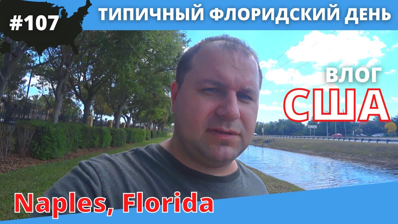 #107 США ВЛОГ/ Типичный день во Флориде/ Прогулка, алигатор, бассейн/ 4K UltraHD