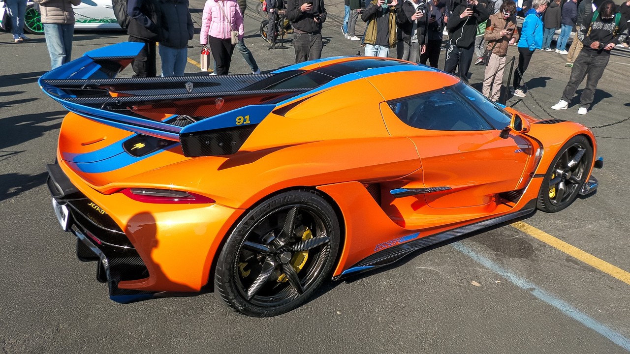 Supercars Leaving Car Show - 2x Koenigsegg Jesko, LaFerrari, 1200HP R8, JCR Race GT3 RS, 12Cilindri