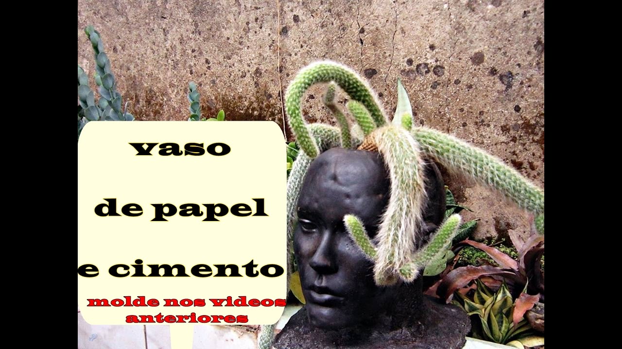 DIY, FAÇA VOCÊ MESMO, VASO DE PAPEL E CIMENTO NOVO(MACETA DE PAPEL Y CEMENTO NUEVO)