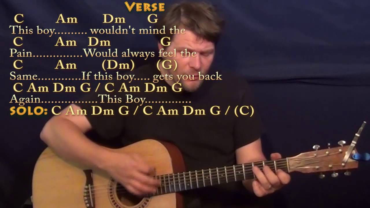 This Boy (The Beatles) Strum Guitar Cover Lesson in C with Chords/Lyrics