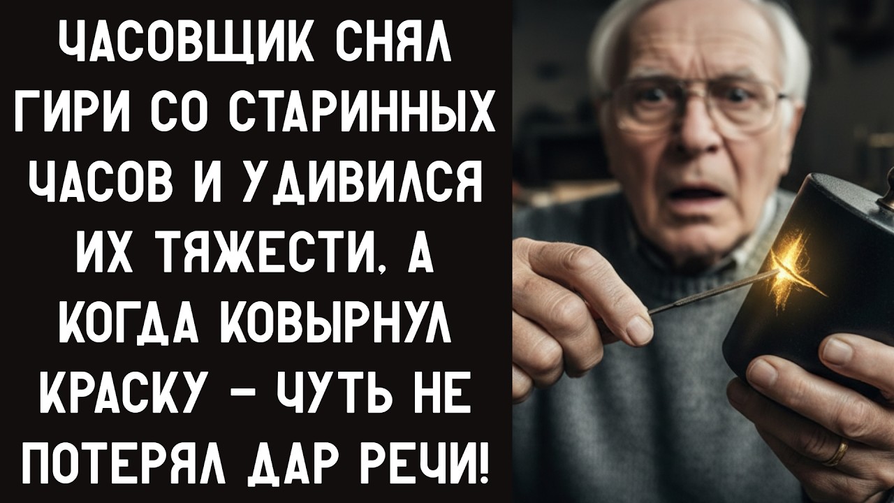 ЧАСОВЩИК СНЯЛ ГИРИ  СТАРИННЫХ ЧАСОВ И УДИВИЛСЯ ИХ ТЯЖЕСТИ, А КОГДА ТРОНУЛ КРАСКУ - ПОТЕРЯЛ ДАР РЕЧИ!