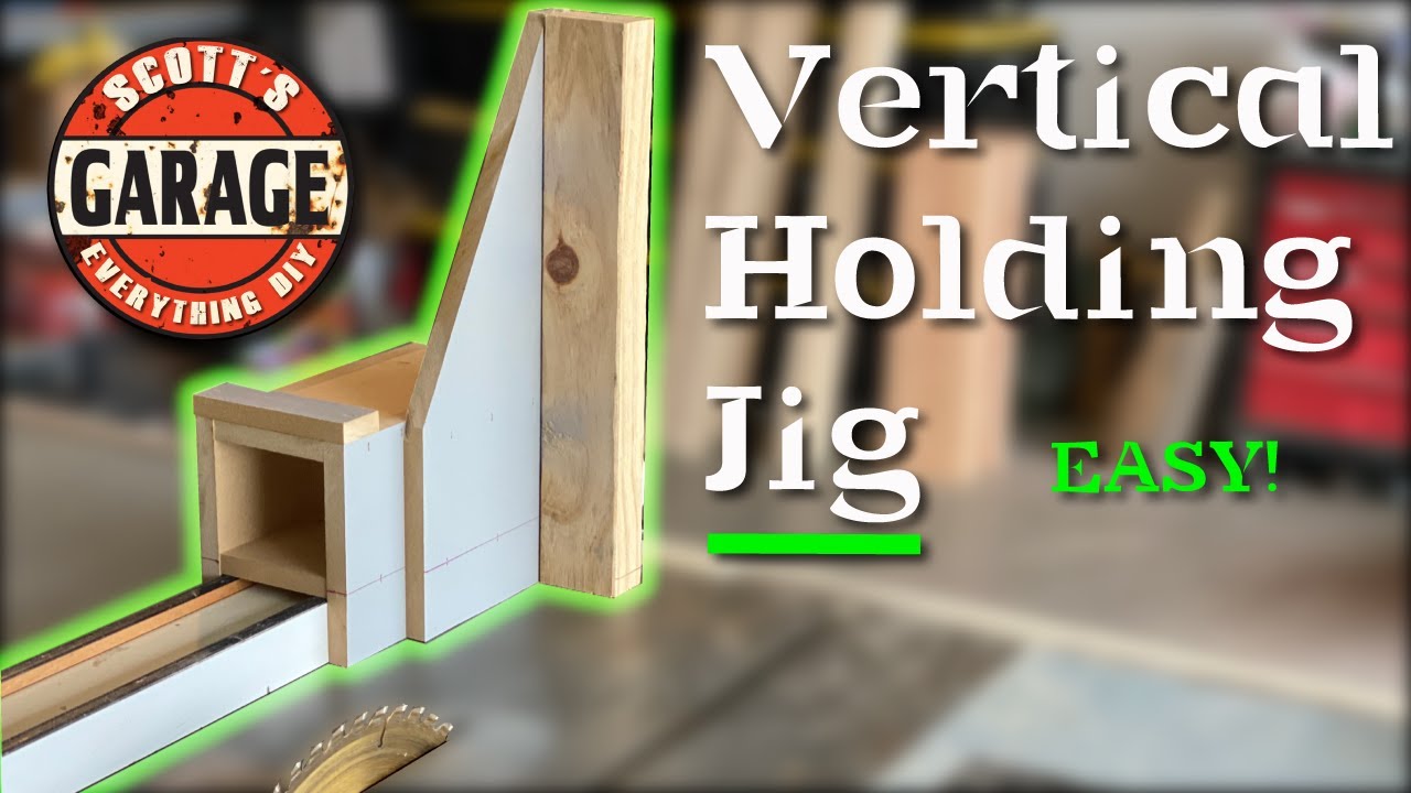 Make your own Vertical Holding Jig for your table saw from scrap wood!  DIY! Great for castle joints