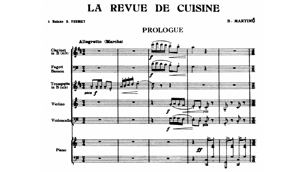 Bohuslav Martinů: La Revue de Cuisine, H. 161 (1927/1930)