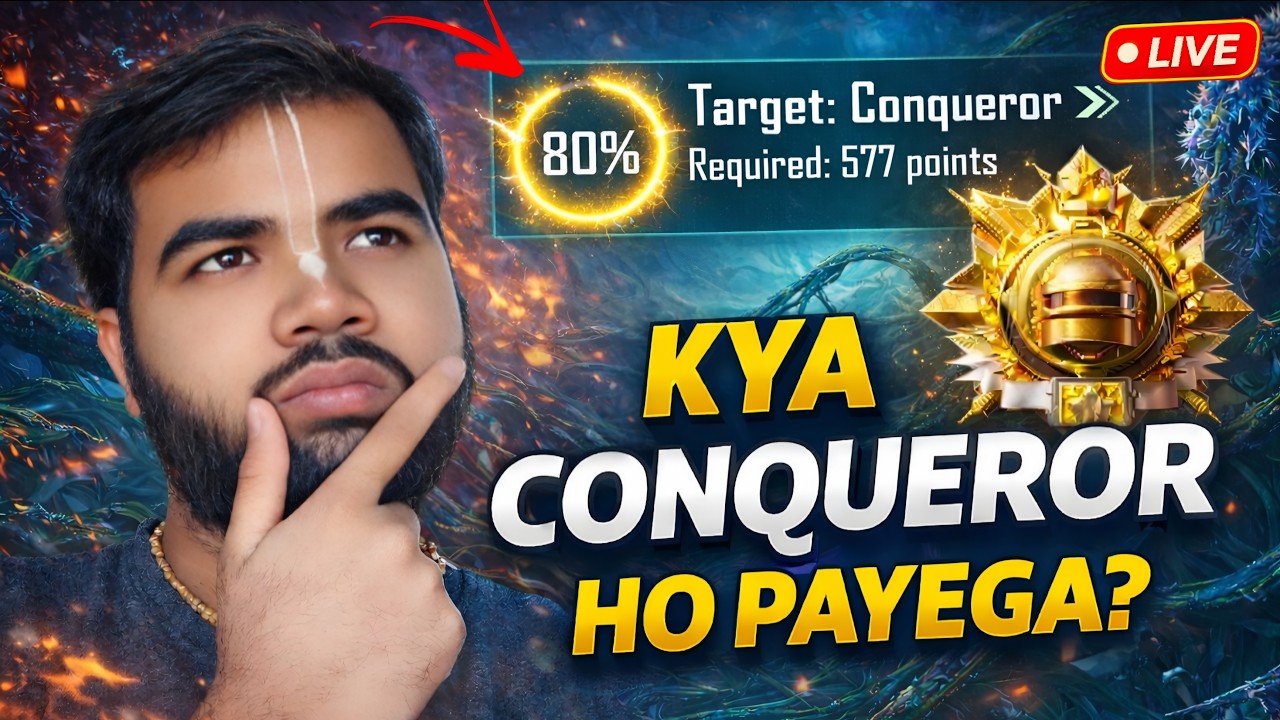 KYA CONQUEROR HO PAYEGA 🤔 REQUIRED POINTS 602 | BGMI RANK PUSH | DAY 12 | BGMI LIVE 🔴