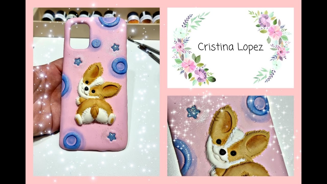 Cómo hacer una funda de celular con porcelana fria! Perrito Corgi personalizado.