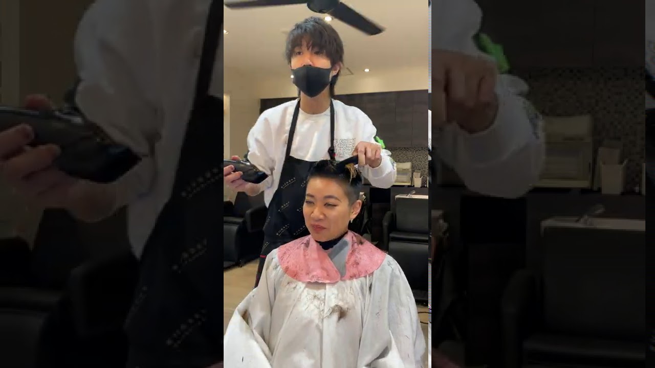 これぞミヤザキスタイル！  バズカットにイメチェンします！  まずはカットで！  やりたい女性必見です！！