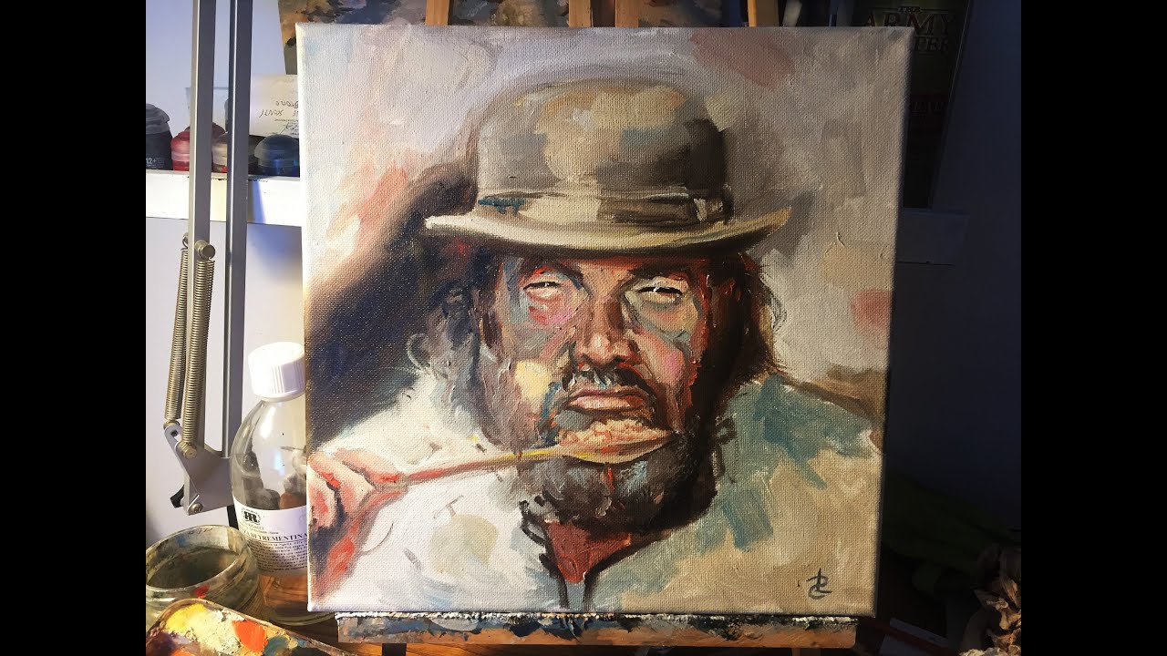 Painting Bud Spencer by Lorenzo Santi