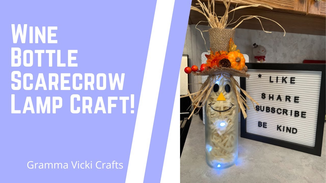 Wine Bottle Scarecrow Craft | DIY Wine Bottle Lamp