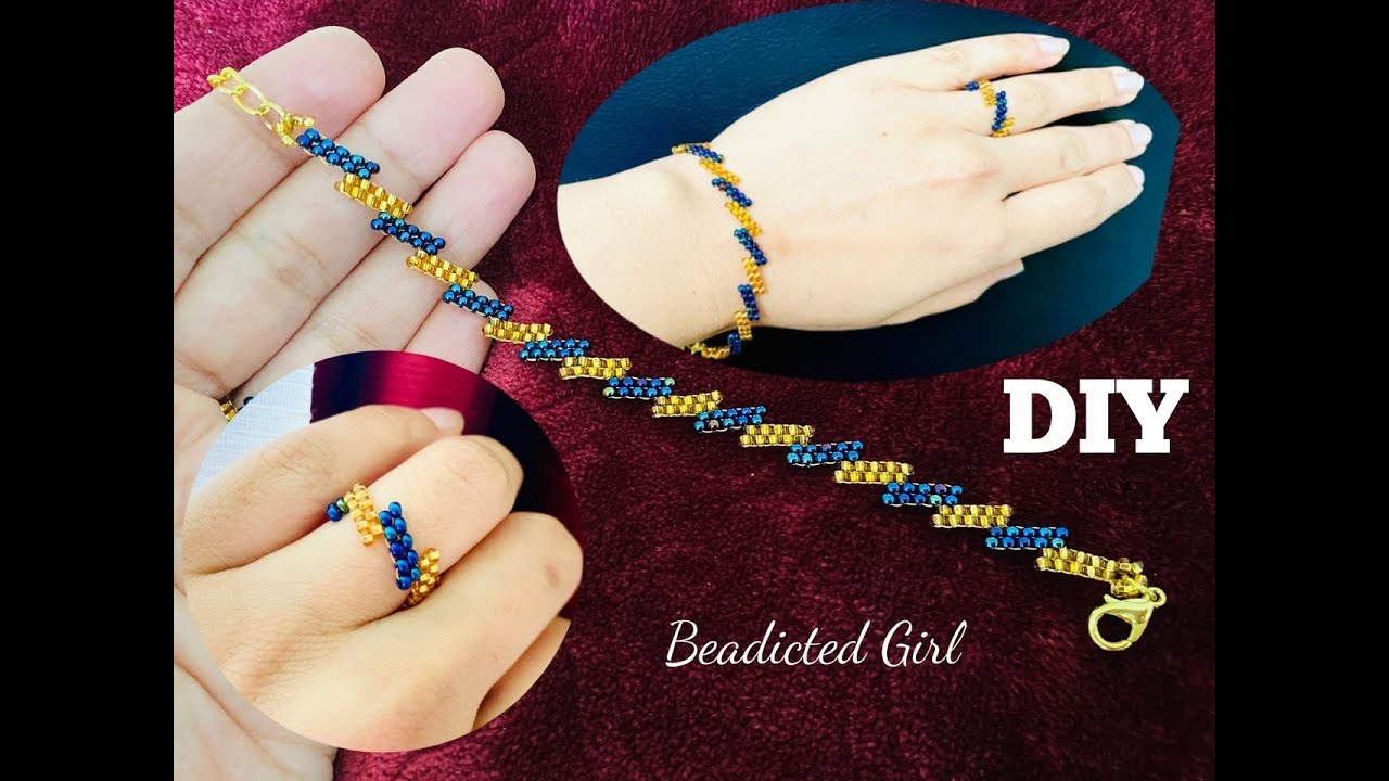 Dainty Beaded Bracelet & Ring || Peyote Stitch Bracelet || Beaded Dainty Bracelet