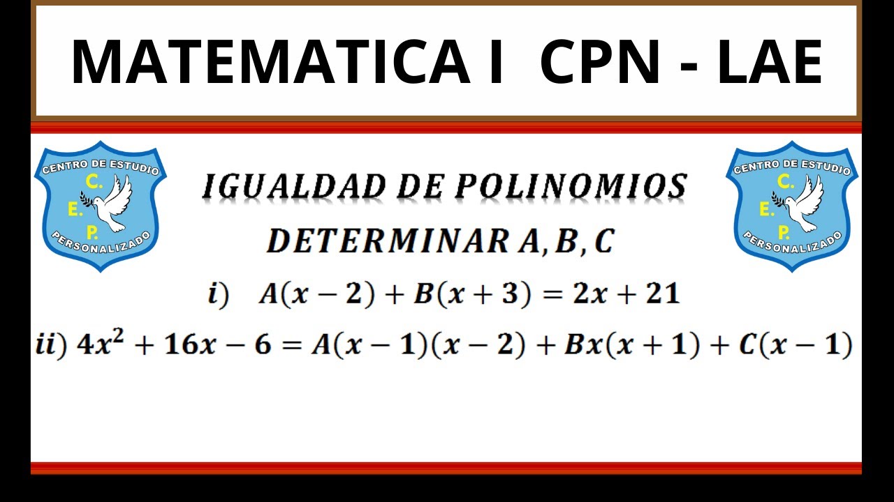 IGUALDAD DE POLINOMIOS